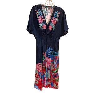 Anthropologie blank London Floral Tatiana Dress Smocked Boho Petite One Size